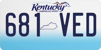 KY license plate 681VED