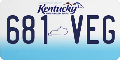 KY license plate 681VEG