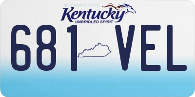 KY license plate 681VEL