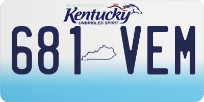 KY license plate 681VEM