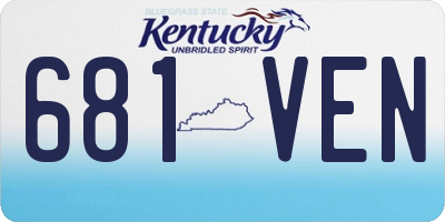 KY license plate 681VEN