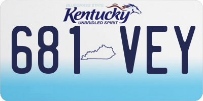 KY license plate 681VEY