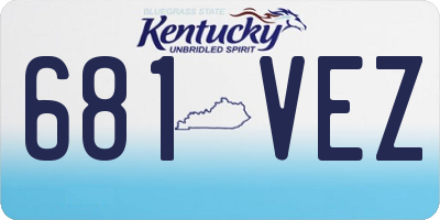 KY license plate 681VEZ