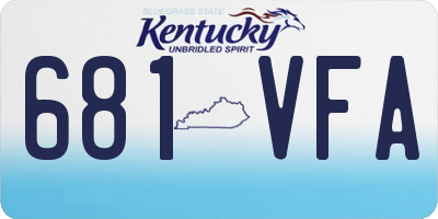 KY license plate 681VFA