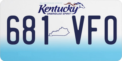 KY license plate 681VFO