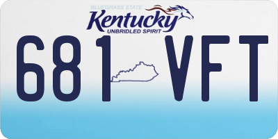 KY license plate 681VFT