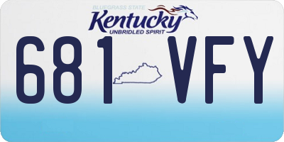 KY license plate 681VFY