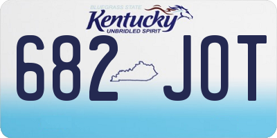 KY license plate 682JOT