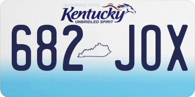 KY license plate 682JOX