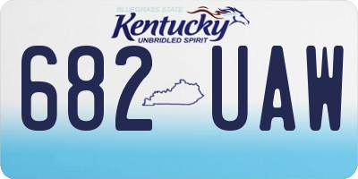 KY license plate 682UAW