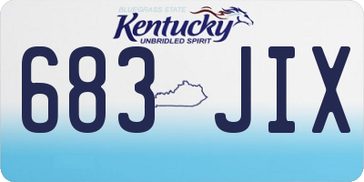 KY license plate 683JIX