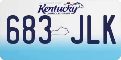 KY license plate 683JLK