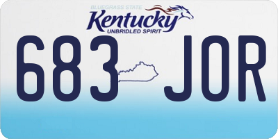 KY license plate 683JOR