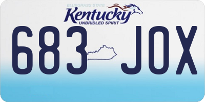 KY license plate 683JOX