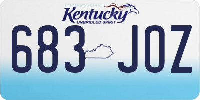 KY license plate 683JOZ