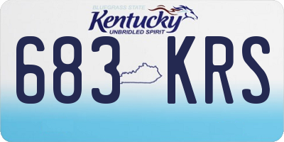 KY license plate 683KRS