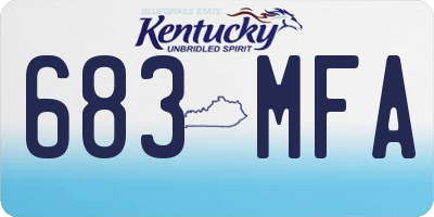 KY license plate 683MFA