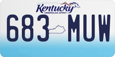 KY license plate 683MUW