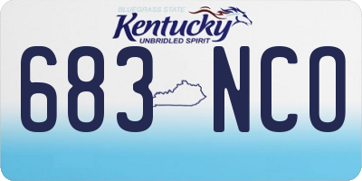 KY license plate 683NCO