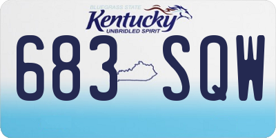 KY license plate 683SQW