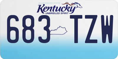 KY license plate 683TZW