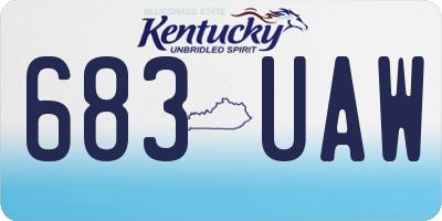 KY license plate 683UAW