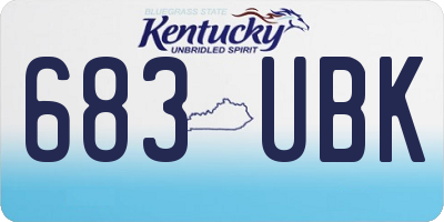 KY license plate 683UBK