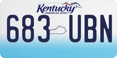 KY license plate 683UBN