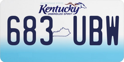 KY license plate 683UBW