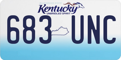 KY license plate 683UNC