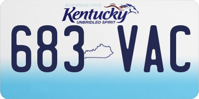KY license plate 683VAC