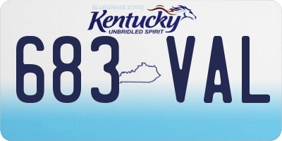 KY license plate 683VAL
