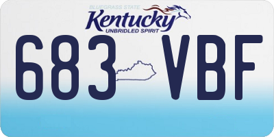KY license plate 683VBF