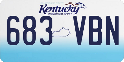 KY license plate 683VBN