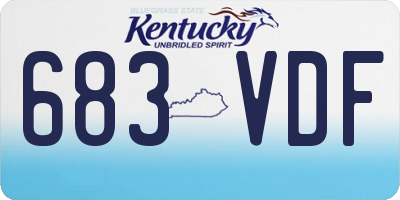 KY license plate 683VDF