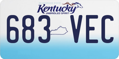 KY license plate 683VEC