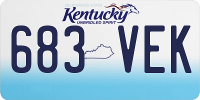 KY license plate 683VEK