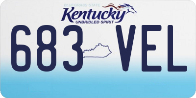 KY license plate 683VEL