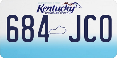 KY license plate 684JCO