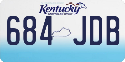 KY license plate 684JDB