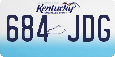 KY license plate 684JDG