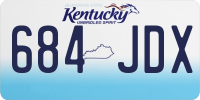 KY license plate 684JDX