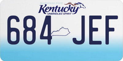 KY license plate 684JEF
