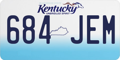 KY license plate 684JEM