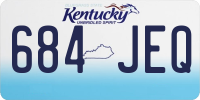 KY license plate 684JEQ