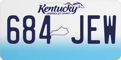 KY license plate 684JEW