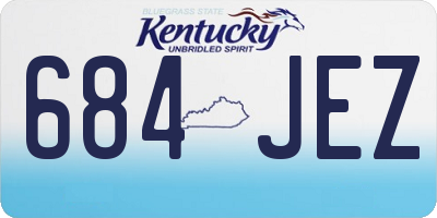 KY license plate 684JEZ