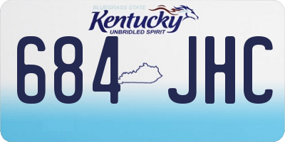 KY license plate 684JHC