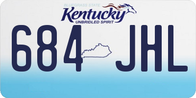 KY license plate 684JHL
