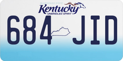 KY license plate 684JID